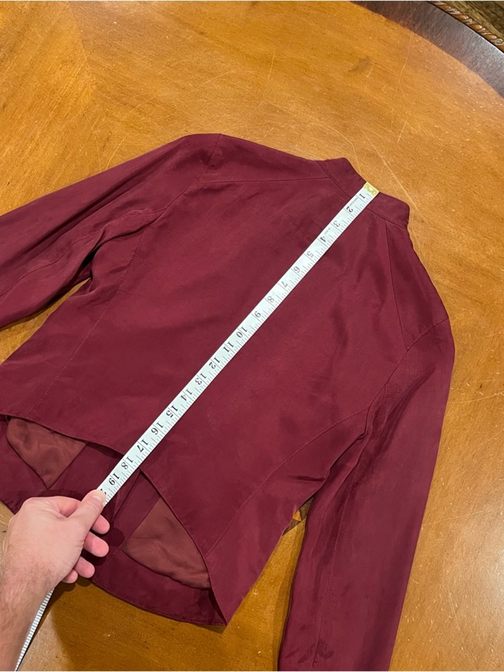 Club Monaco Kapri Moto Jacket Burgundy XS Cropped Biker Full-Zip Lightweight - Picture 15 of 16